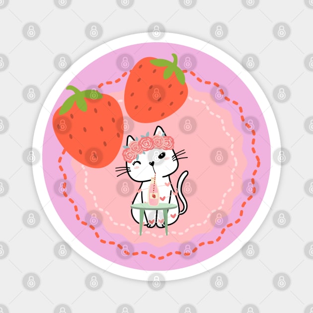 Strawberry shortcake Magnet by tubakubrashop